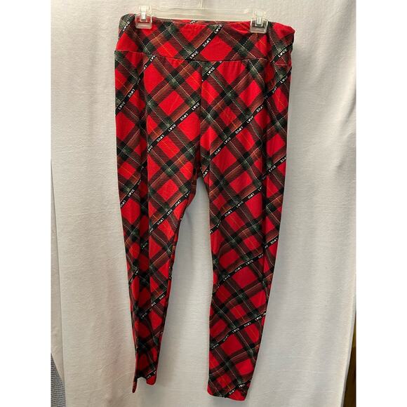 No boundaries love plaid red black leggings size XXL - Picture 3 of 4
